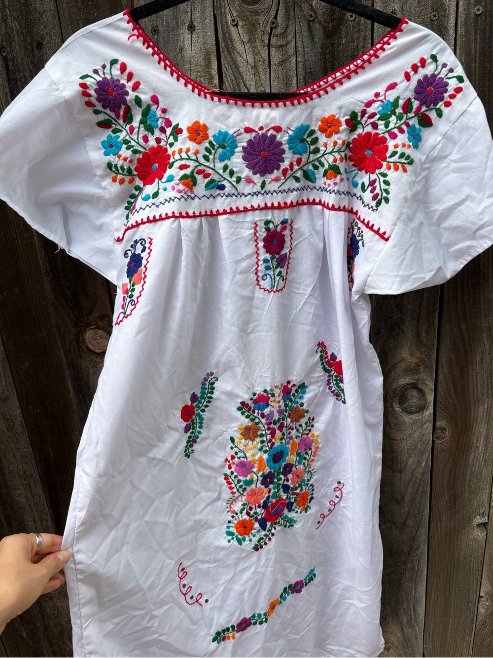 White Embroidered Floral Kids Dress